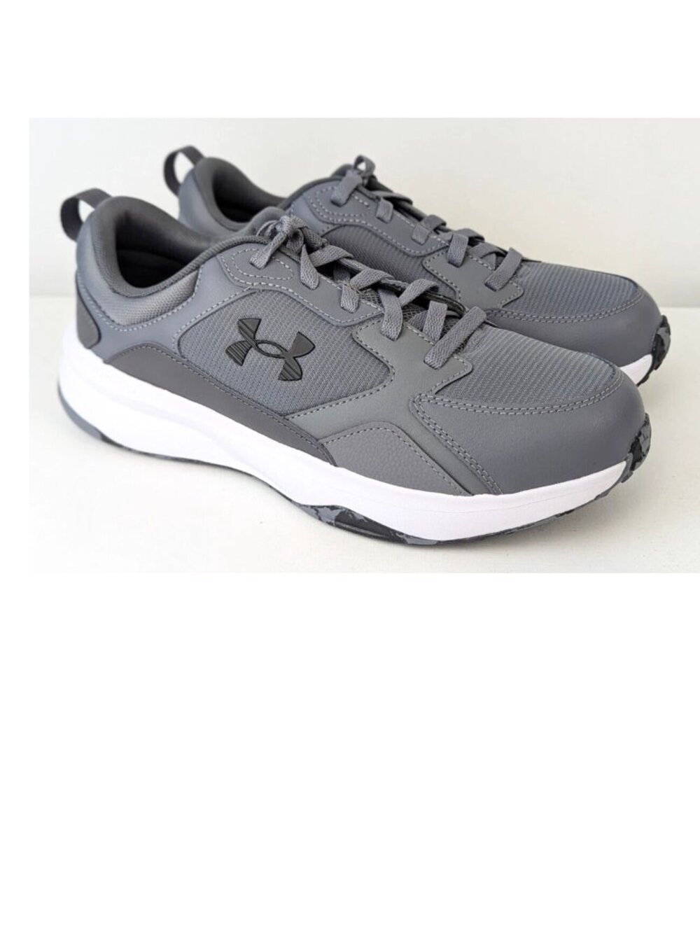 Men's 11.5 - Under Armour Charged Edge Training Shoes - Gray/Black - 4E (Wide)